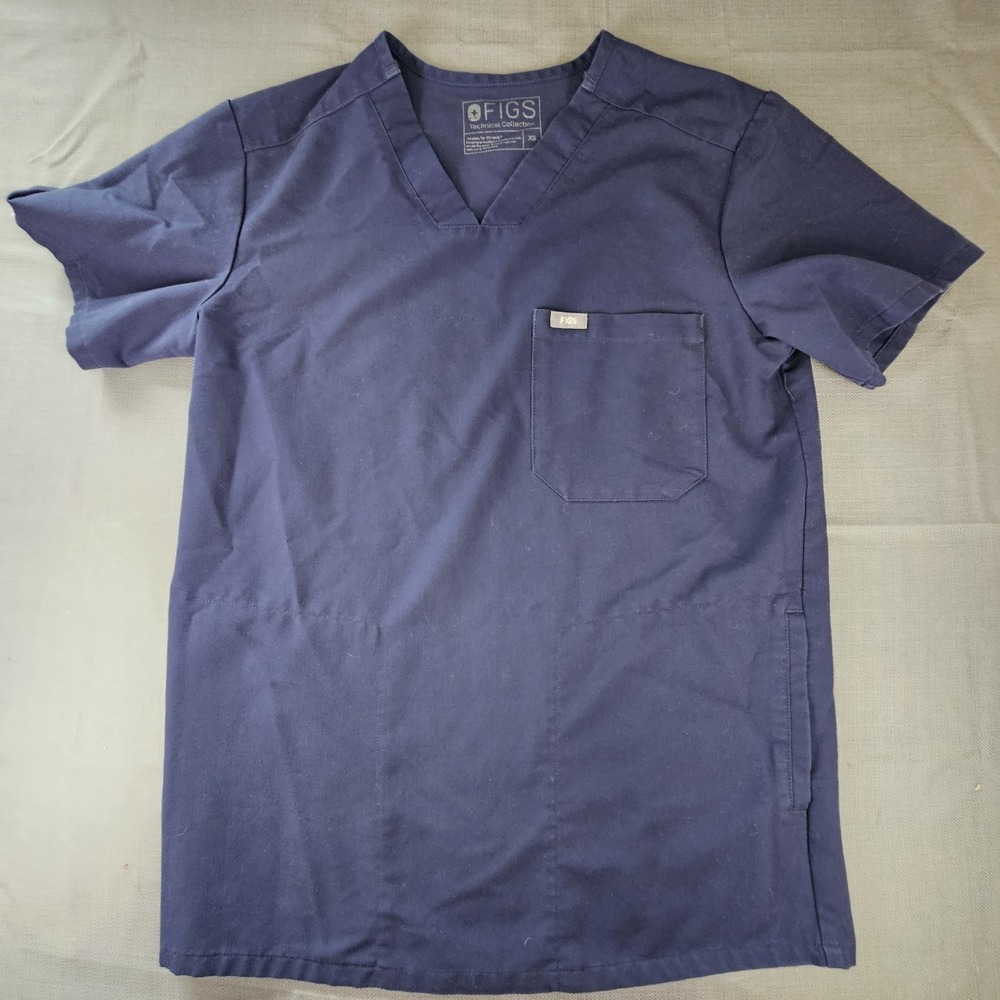 Figs Technical Collection Women's dark blue‎ 3 Pocket Scrub Top Size  XS